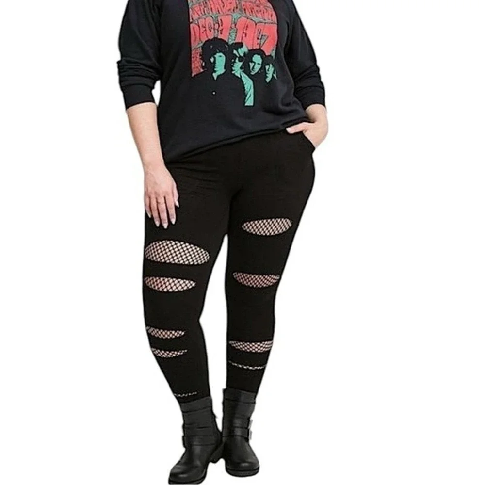 TORRID Full Length Signature Waist Mesh Split Pocket Leggings NWT Size 5X